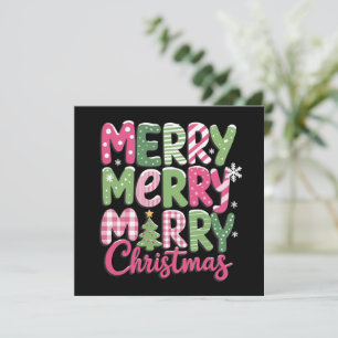 Merry and Bright Trees Christmas Holiday Winter Card
