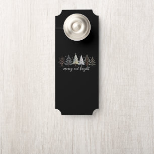 Merry and Bright Trees Christmas Holiday Winter Door Hanger