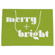 Merry and Bright Vibrant Green Gift Bag