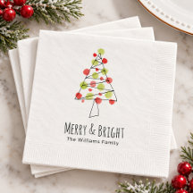 Merry and Bright Watercolor Christmas Tree Custom