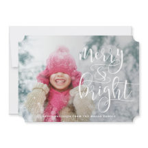 Merry And Bright White Overlay Holiday Photo