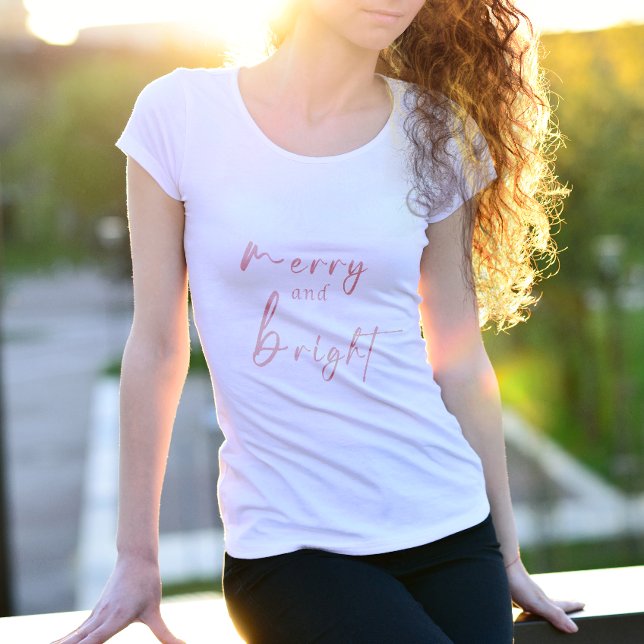 Merry And Bright | Women's White Christmas T-Shirt (Creator Uploaded)