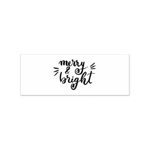 Merry and bright Wood Art Stamp