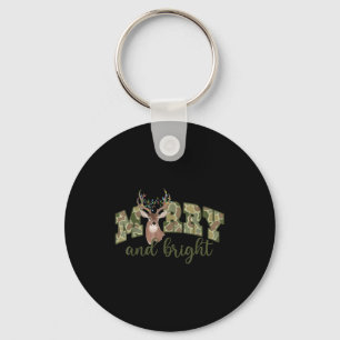 Merry And Christmas Bright Camouflage Reindeer Xma Key Ring