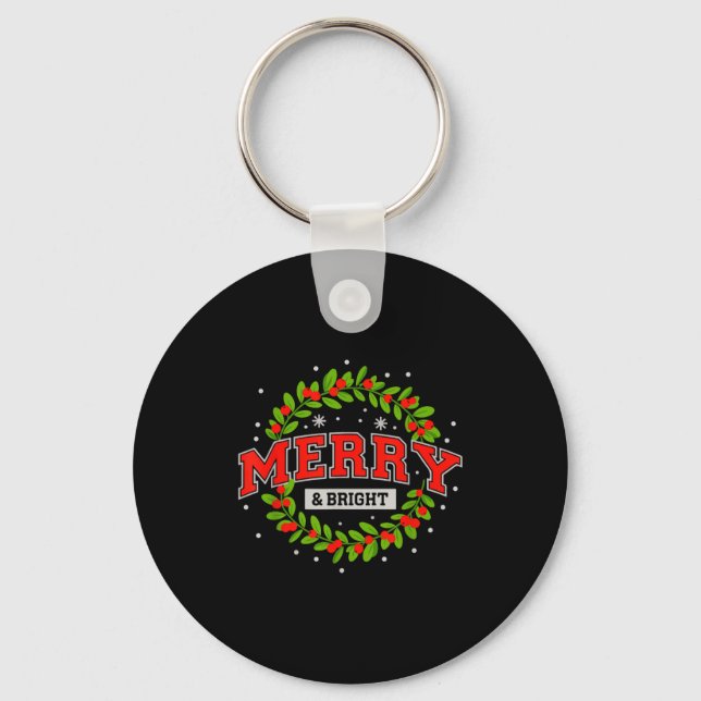 Merry And Christmas Bright Moody And Uptight Match Key Ring (Front)