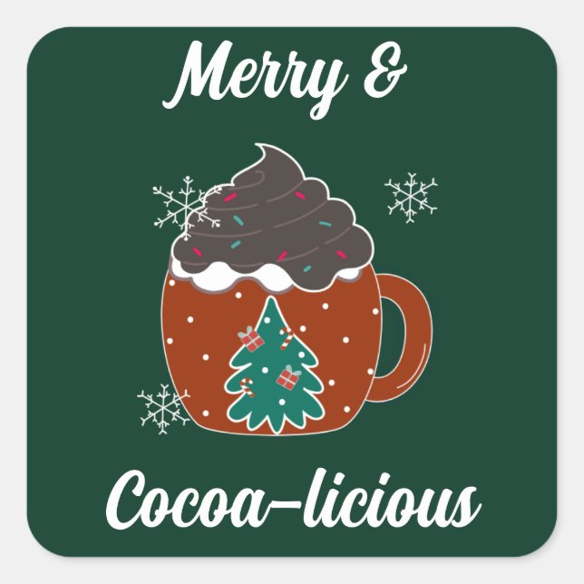 Merry and Cocoa-licious christmas sticker (Front)