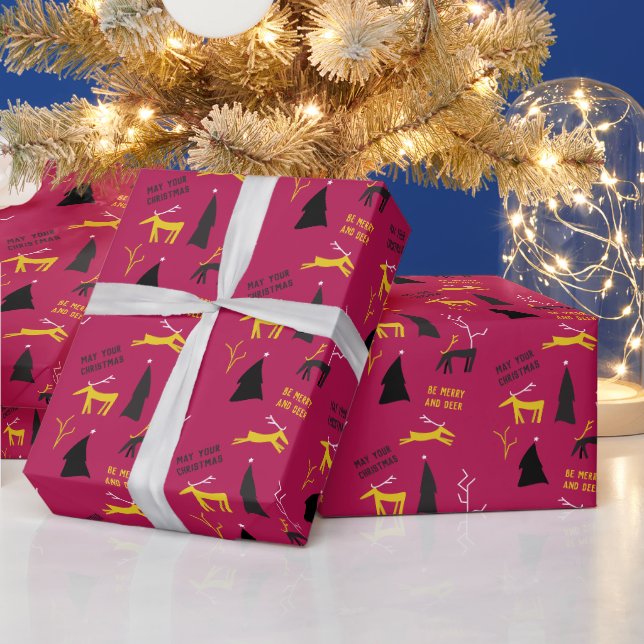 MERRY AND DEER CHRISTMAS WRAPPING PAPER (Holidays)