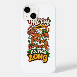 Merry And Extra Long Dachshund Christmas Funny Dox Case-Mate iPhone 14 Case