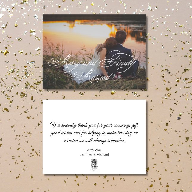  merry and finally married newlyweds photo stylish holiday card (Creator Uploaded)