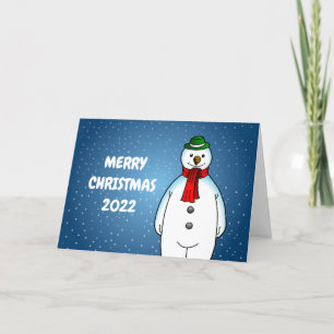 Merry and Happy Snowman Holiday Card