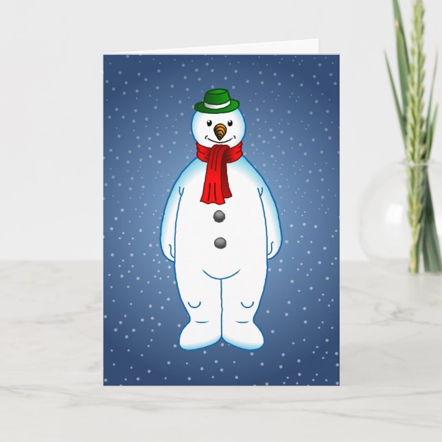 Merry and Happy Snowman Holiday Card (Front)