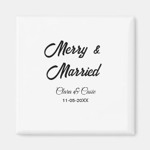 Merry and married add couple Name date holidayChr Magnet