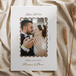 Merry and married firsr christmas holiday card