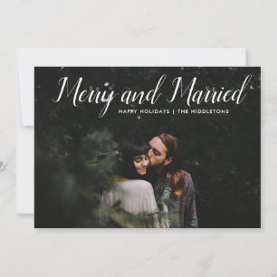 Merry And Married First Christmas Photo Holiday Card