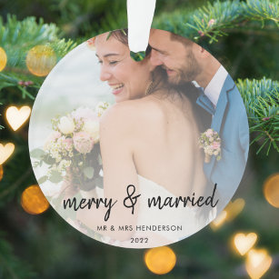 Merry and Married   Newleyweds First Christmas Ornament