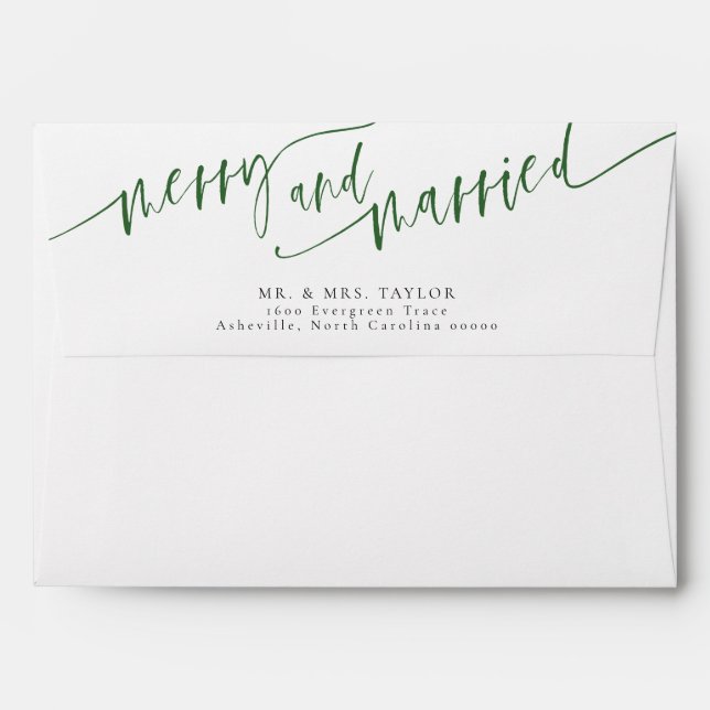 Merry And Married Newlywed Christmas Envelope (Back (Top Flap))