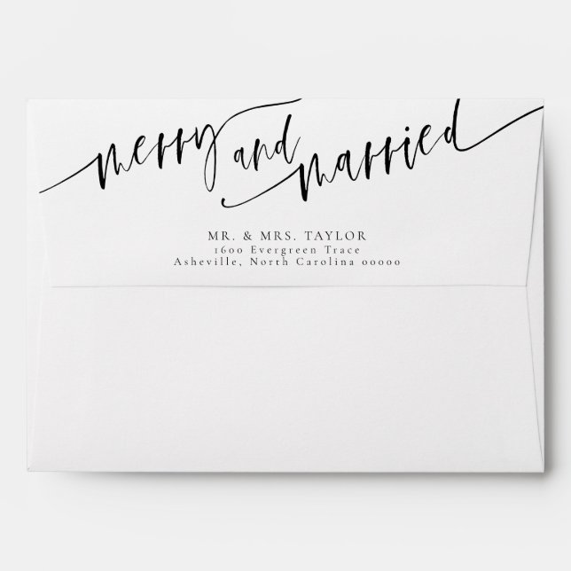 Merry And Married Newlywed Christmas Envelope (Back (Top Flap))