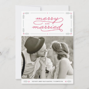 Merry and Married Newlywed Holiday Photo Card