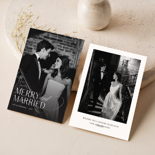 Merry And Married Photo Christmas Card