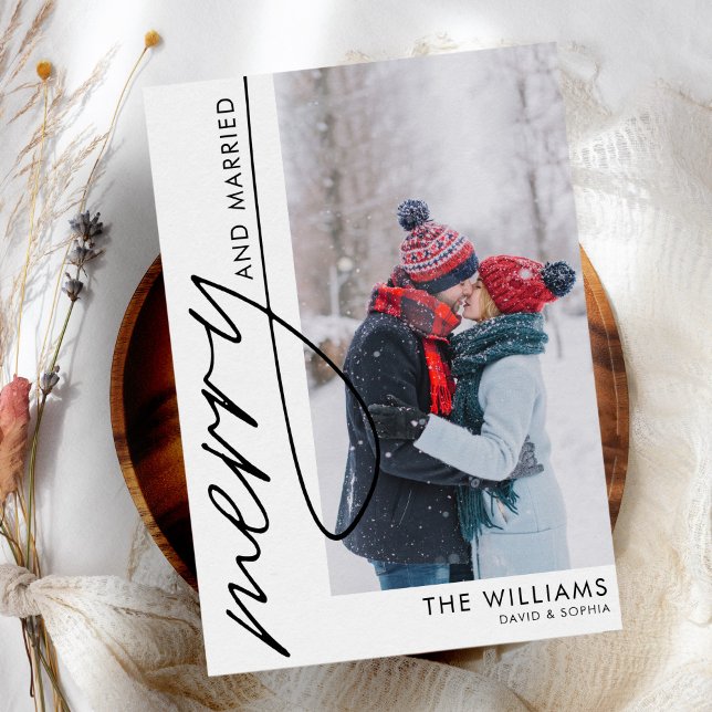 Merry and Married Photo Christmas Card (Creator Uploaded)