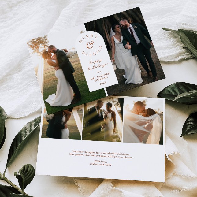 Merry and Married Wedding Photo Holiday Card  (Creator Uploaded)