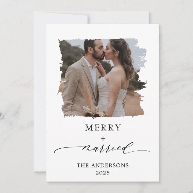Merry and Married Wedding Thank You Card (Front)