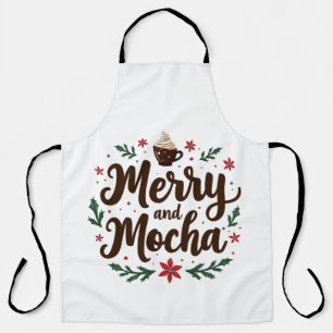 Merry and Mocha Drink Christmas Coffee Xmas Apron