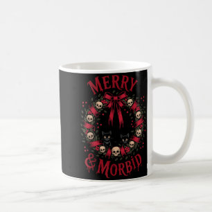 Merry And Morbid Christmas Funny Cute Cats Goth Cr Coffee Mug
