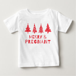  Merry and pregnant at Christmas Baby T-Shirt