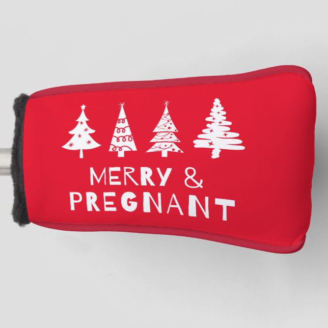 Merry and pregnant at Christmas Golf Head Cover (Front)