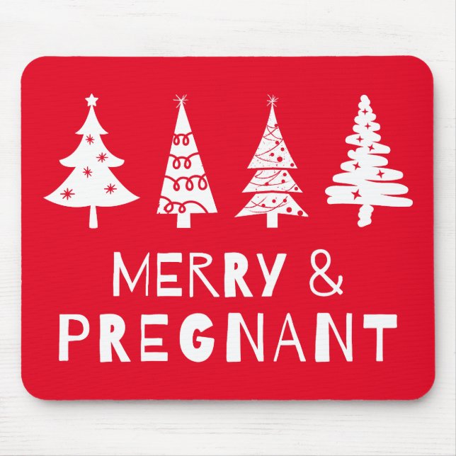 Merry and pregnant at Christmas Mouse Mat (Front)