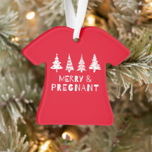 Merry and pregnant at Christmas Ornament