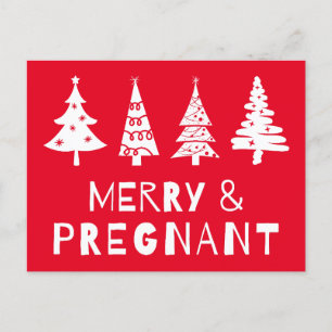 Merry and pregnant at Christmas Postcard