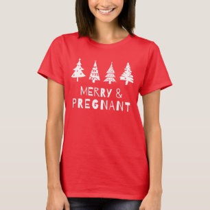 Merry and pregnant at Christmas T-Shirt