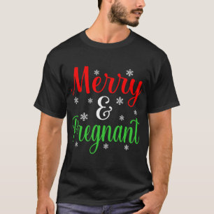 Merry And Pregnant Funny Christmas Santa Elf Gnome T-Shirt