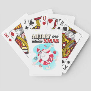 Merry and warm xmas playing cards