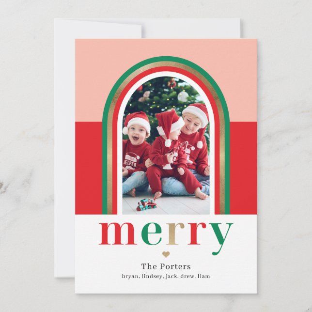 Merry Arch Christmas Photo Card (Front)