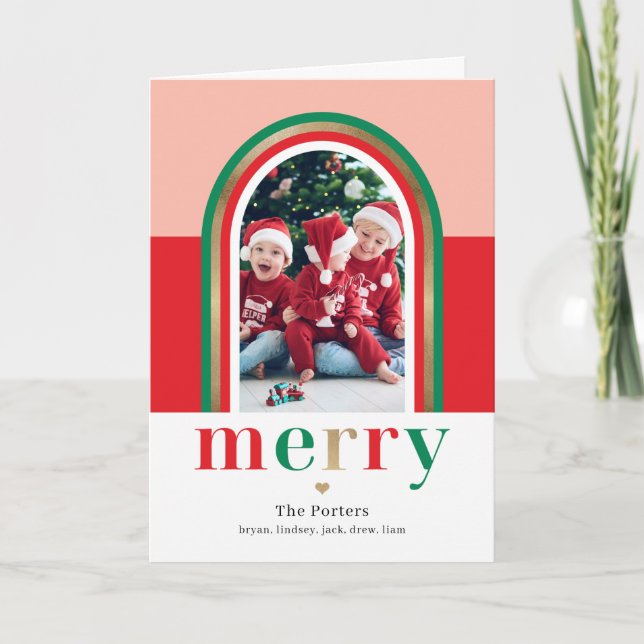 Merry Arch Christmas Photo Card (Front)