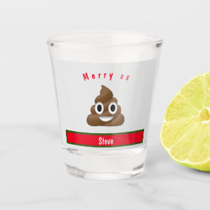 Merry As Poop Holiday with Name Shot Glass