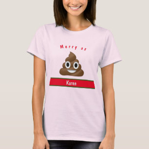 Merry As Poop Holiday with Name T-Shirt