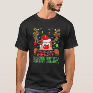 Merry Assistant Principal Reindeer Buffalo Plaid C T-Shirt