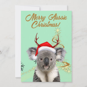 Merry Aussie Christmas Koala bear Holiday Card