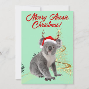Merry Aussie Christmas Koala bear Holiday Card
