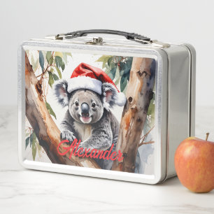 Merry Aussie Christmas Koala bear Metal Lunch Box
