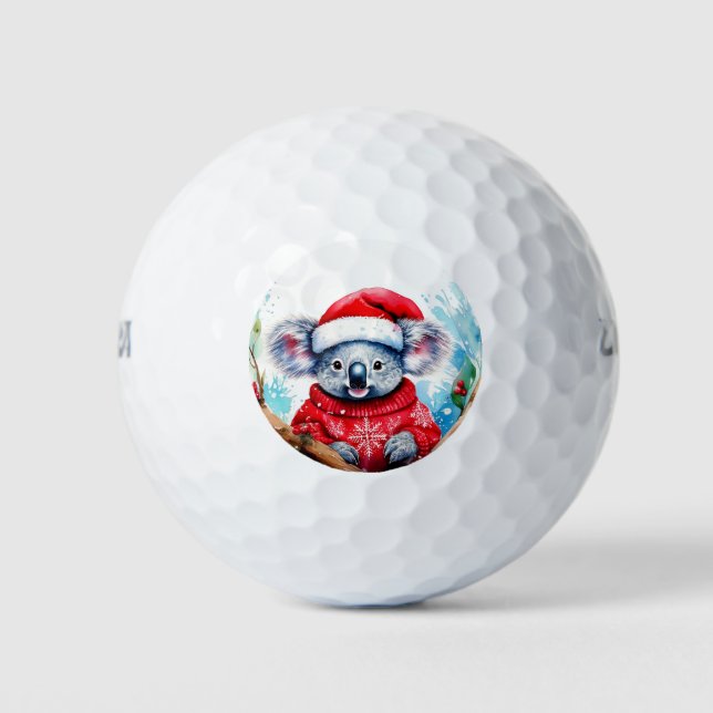 Merry Aussie Christmas Koala  Golf Balls (Front)