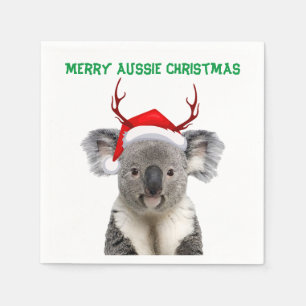 Merry Aussie Christmas Koala Napkin