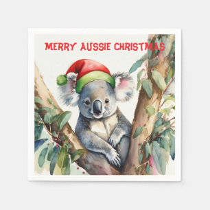 Merry Aussie Christmas Koala Napkin