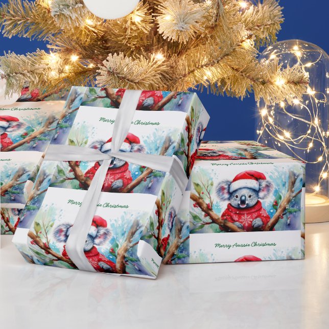 Merry Aussie Christmas Koala  Wrapping Paper (Holidays)
