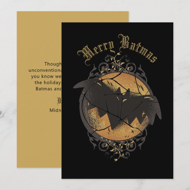 Merry Batmas Bat Christmas Holiday Card (Front/Back)