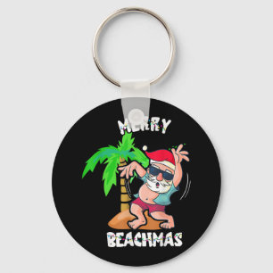 Merry Beach Christmas In July Funny Santa Xmas Poo Key Ring
